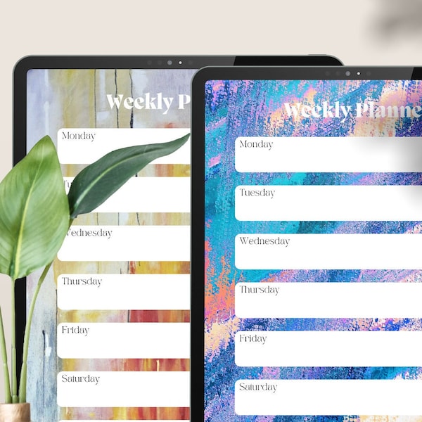 Abstract Art Digital Printable Weekly Undated Planner