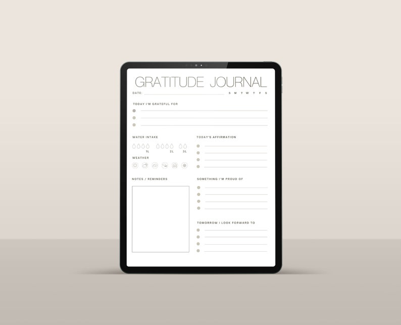 Diario minimalista della gratitudine quotidiana, pianificatore di motivazione, diario della consapevolezza immagine 5