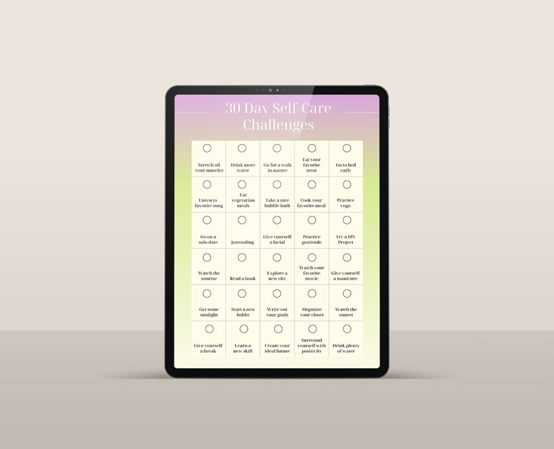 Checklist zelfzorguitdaging 30 dagen, zelfzorgdoelen, zelfzorgplanner, zelfzorgkalender, motivatieplanner afbeelding 5