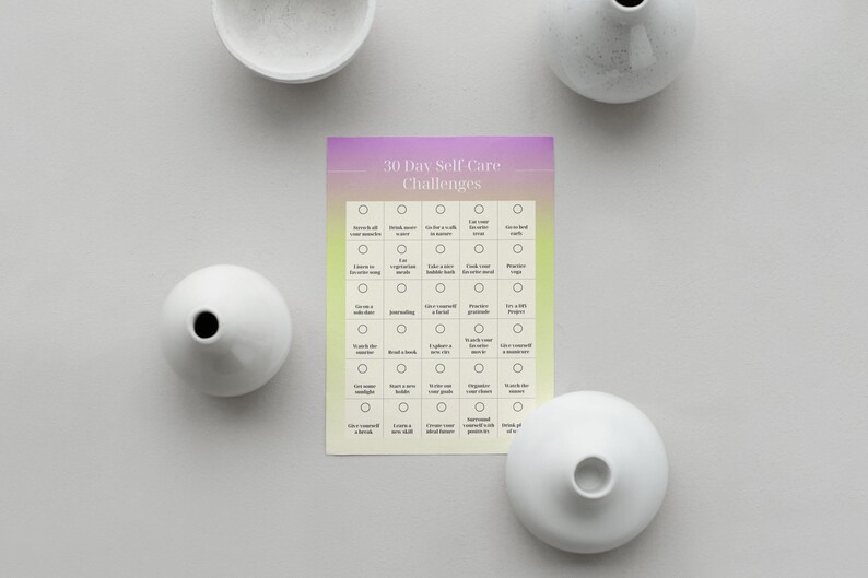 Checklist zelfzorguitdaging 30 dagen, zelfzorgdoelen, zelfzorgplanner, zelfzorgkalender, motivatieplanner afbeelding 4