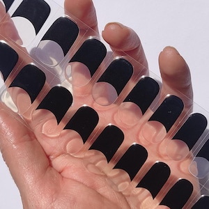 Gel Nail Wraps Semi Cured Gel Nail Wraps Nail Gel Nail Gel Polish Black French Manicure Decals Nail Stickers Nail Art Party Favor