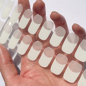 Gel Nail Wraps Semi Cured Gel Nail Wraps Nail Gel Nail Gel Polish White French Manicure Decals Nail Stickers Nail Art Party Favor