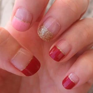 Red & Pink French Manicure Nail Wraps Nail Stickers Nail Art Stickers Nail Polish Strips Nail Strips Cools Nail Supplies Gift for Her