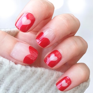 Heart Shaped French Manicure Nail Stickers Nail Wraps Nail Art Stickers Nail Polish Strips Nail Strips Cools Nail Supplies Gift for Her