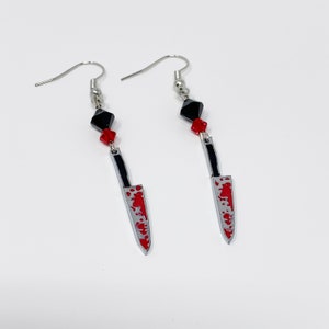 Halloween Bloody Knife Dangle Earrings