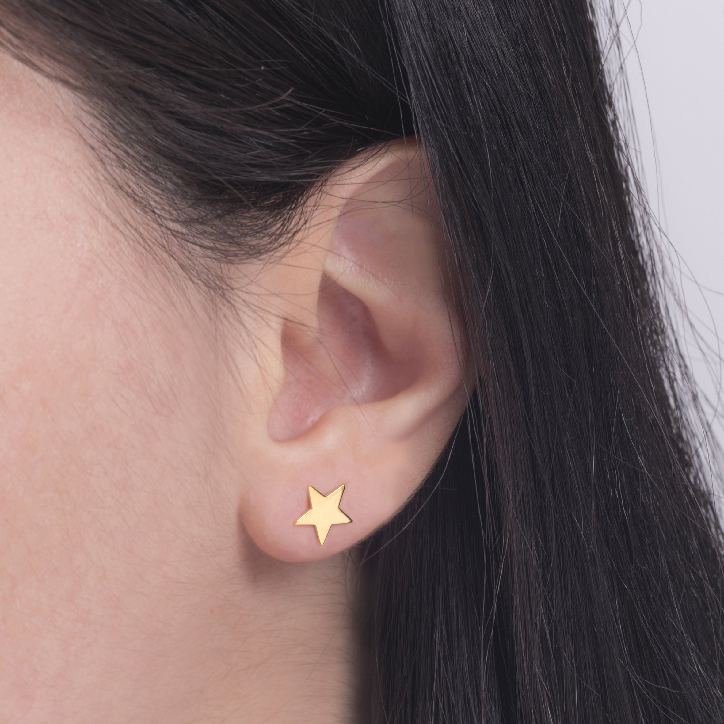 Small Star Earrings 9K-14K-18K Gold/dainty Stud Earrings/star - Etsy