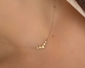 Collier étoile d'or K9,K14,K18, éclat quotidien, bijou d'amour céleste, pendentif bohème chic.