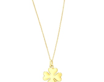 Collier doré trèfle à quatre feuilles | Symbole d'espoir, de foi, d'amour et de chance