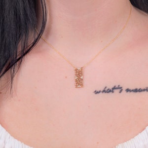 Gold Liebesbrief Halskette, Feingold Schmuck, Liebe Skript Halskette, Valentinstag Geschenk für sie.