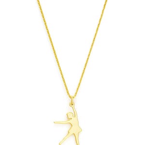 Regalo para amantes de la danza: collar de bailarina dorado para mujeres y adolescentes