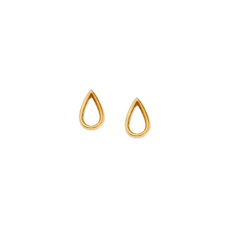 Teardrop Solid Gold 14K Earrings,Everyday Minimalist Geometric Jewelry,Stackable Delicate Earrings.