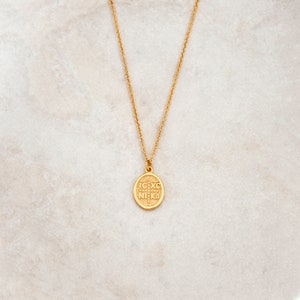 Solid Gold Constantine Coin Pendant, ICXC NIKA Protection Charm