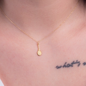 Tennis Racket Necklace Solid Gold K9-K14-K18/ Personalised Gifts/Hobbies Girl-BFF Gift/Sport Pendant