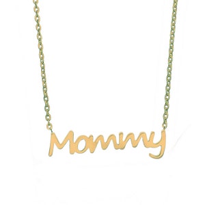 Collar de madre de oro macizo K9, collar de letras, joyería de palabras, regalos personalizados para mamá, collar de escritura de mamá.