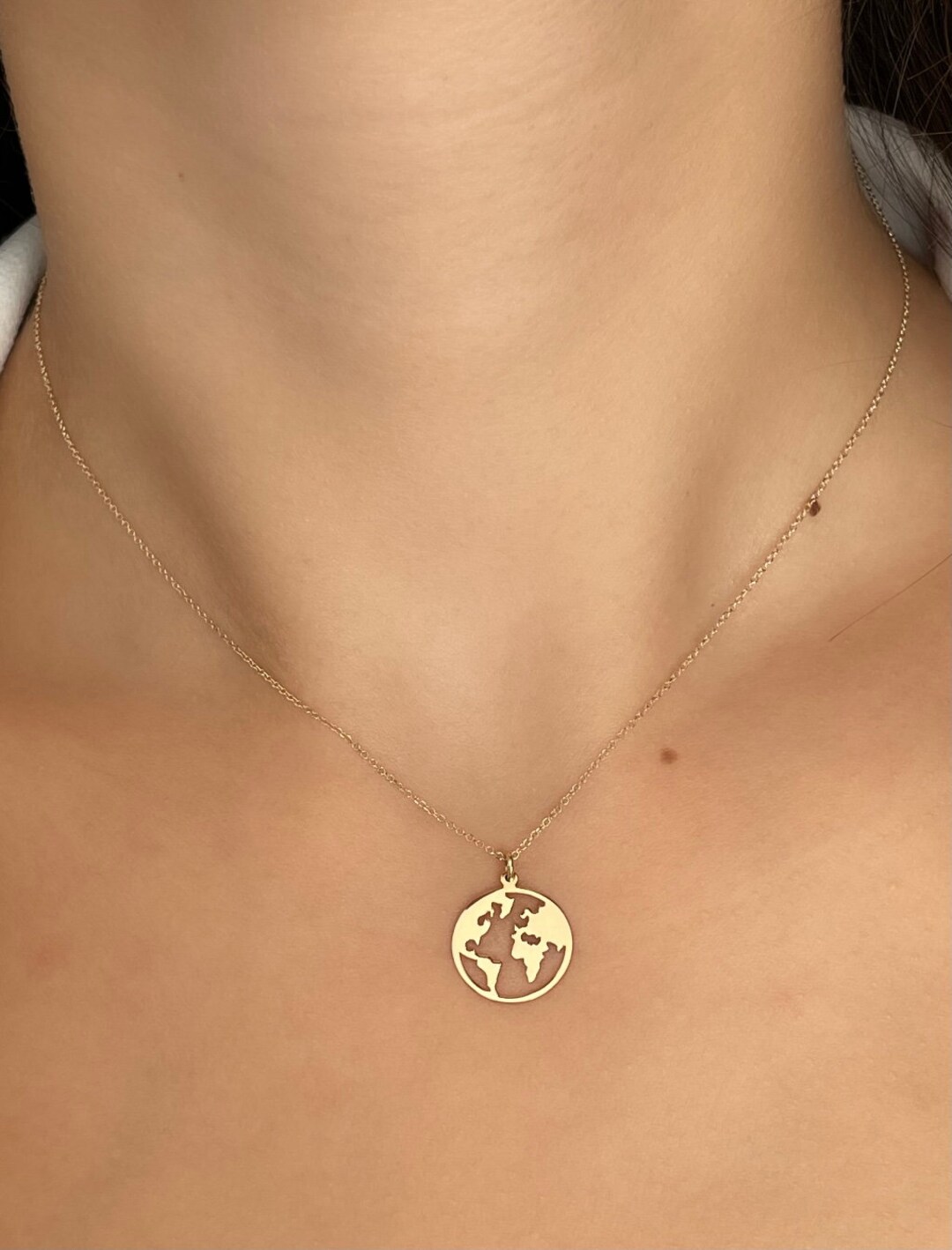 Gold Globe Pendant Necklace, K9, K14, K18/ Avant Garde Style 
