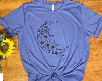 Tee floral de la luna