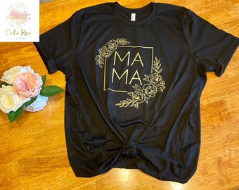 Camiseta Mama Metálica Dorada