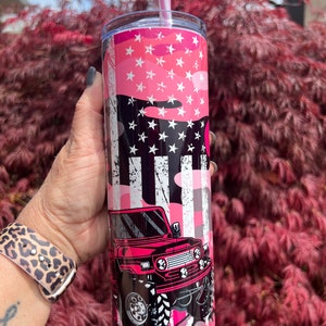 Off Road Truck / Camo / Personalize / Many Colors / 22 oz. Stainless Steel Tumbler with Straw