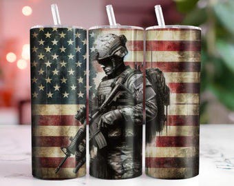 US Military Tumbler / 20 oz. Stainless Steel Cup Personalize