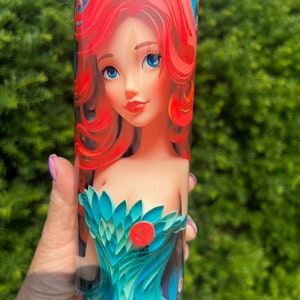 Mermaid 3D tumbler 20 oz. Stainless Steel  COLORFUL under the sea mermaid