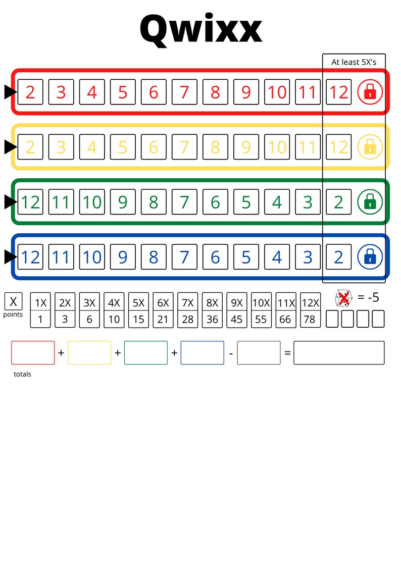 PRINTABLE QWIXX SCORE Sheets Qwixx - Il 794xN.3846860063 2qc6 