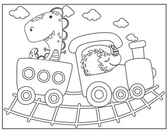 train coloring book etsy ireland