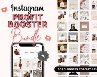 Instagram Templates Bundle, Instagram Feed Post Template, Instagram Story, Pinterest Pins for Bloggers, Coaches & Entrepreneurs