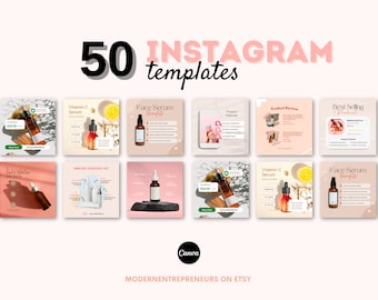 Instagram Template, Instagram Post Template, Instagram Post, Cosmetics, Instagram post bundle, Beauty, Skincare Products, Mockup