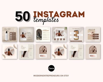 Instagram Template, Instagram Post Template, Instagram Post, Cosmetics, Instagram post bundle, Beauty, Skincare Products, Mockup