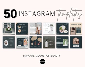 Instagram Template, Instagram Post Template, Instagram Post, Cosmetics, Instagram post bundle, Beauty, Skincare Products, Mockup