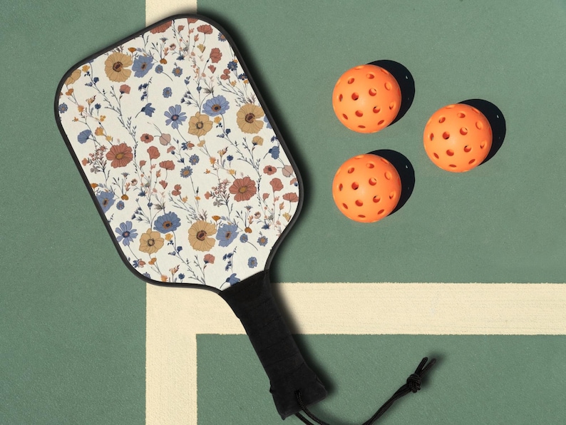 Wildflower Pickleball Paddle Kit Floral Pickleball Paddle Set Outdoor