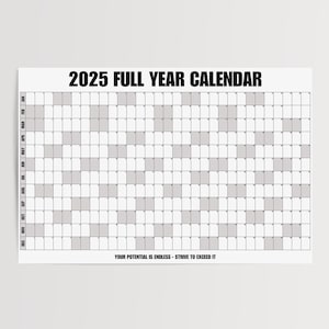 Large Wall Calendar 2025 & 2026 - Giant Yearly Calendar 36x54 - Horizontal Wall Planner - Big Office Wall Calendar - Annual Year View Poster