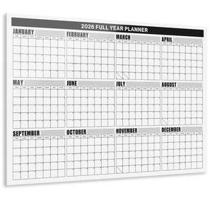 Large Yearly Wall Calendar: Minimalist Design, Multiple Sizes