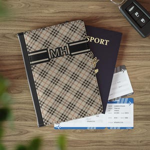 Custom Monogram Passport Cover Customized Luggage Tag Preppy Passport Wallet Personalized Passport Sleeve Gift for Traveler
