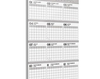 Yearly Wall Planner, Giant Size, Annual Calendar Design (36x54 Inches)