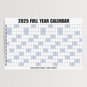 Large Wall Calendar 2025 & 2026 - Giant Yearly Calendar 36x54 - Horizontal Wall Planner - Big Office Wall Calendar - Annual Year View Poster