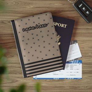 Custom Passport Cover Customized Luggage Tag Floral Passport Wallet Personalized Name Passport Sleeve Gift for Traveler