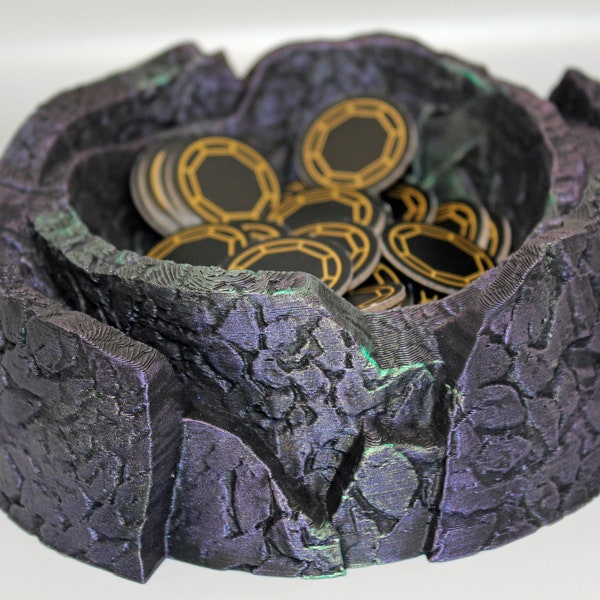 Villainous Power Token Stone Bowl Cauldron upgrade 3d Print with paint