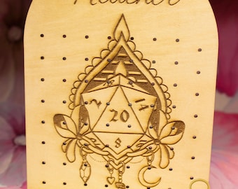 Personalized Wooden Earring Display Stand for Woman | Girl | Teen | Mom | with Engraved Name and Design