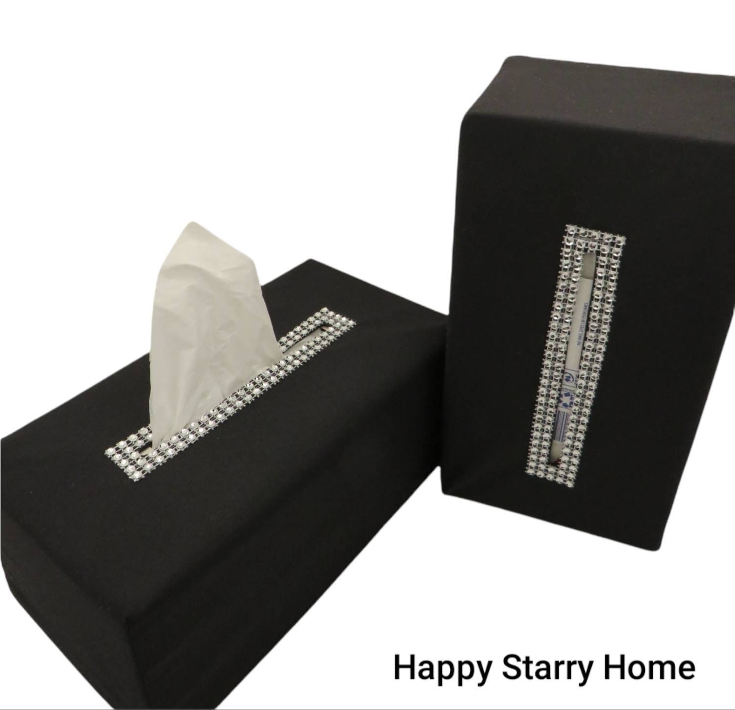 Luxury Tissue Box Cover / Black Tissue Box Cover /rectangle, Fabric