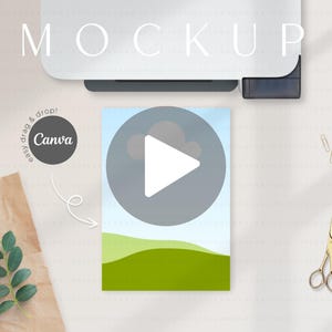 A4 Printer Video Mockup Canva Template