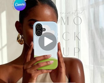 Maqueta de vídeo de la funda resistente para iPhone 17 para Canva