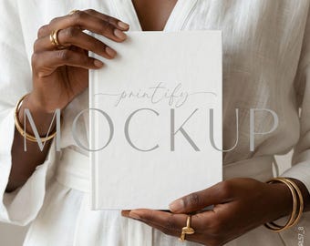 Printify Hardcover Journal Mockup Canva PSD