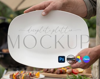 DecoPlate D9727 BBQ Platter Mockup Canva PSD