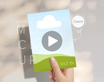 5x7 Animiertes Postkarten Video Mockup für Canva