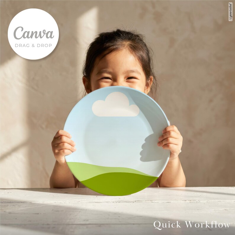 DecoPlate Plate D9820 Mockup, Canva, Photoshop, Photopea, Affinity - compatible with AnywherePOD