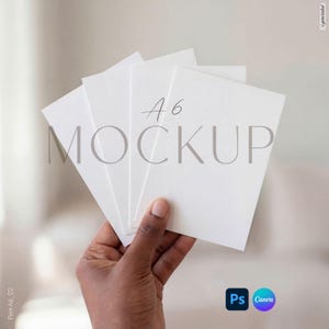 A6 Multiple Card Mockup Canva PSD Template