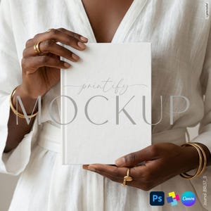 Printify Hardcover Journal Mockup Canva PSD image 1