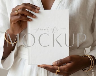 Printify Hardcover Journal Mockup Canva PSD