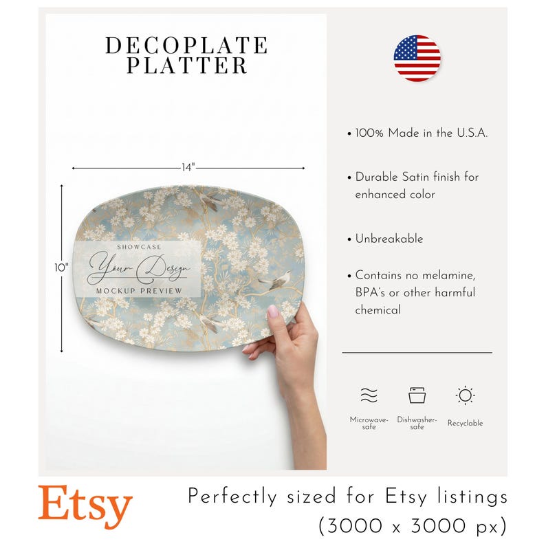 DecoPlate D9727 POD Chart Mockup Canva image 8
